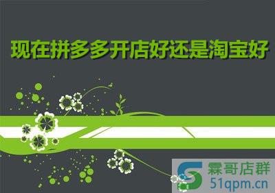 现在拼多多开店好还是淘宝好?哪个成本低点?
